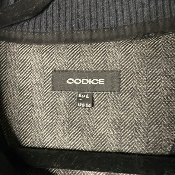 Codice Men's 1/4 Zip/ button Pullover Sweater Patch Elbows Dark Navy Size M - Picture 7 of 11